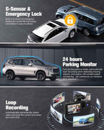 Dash Camera for Cars,4K Full UHD Car Camera Front Rear with 32GB Card,Built-in Super Night Vision,2.0'' IPS Screen,170°Wide Angle,WDR, 24H Parking Mode, Loop Recording.