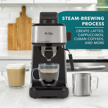 Mr. Coffee 4-Shot Steam Espresso Maker with Stainless Steel Frothing Pitcher