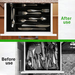 Bamboo Silverware Organizer for Kitchen Drawer Storage
