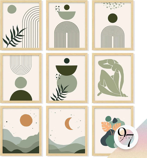 97 Decor Sage Green Room Decor Aesthetic - Sage Green Wall Decor, Sage Matisse Wall Art Prints, Green Posters Wall Collage, Pastel Aesthetic Pictures for Teen Girls Dorm Bedroom (Unframed)