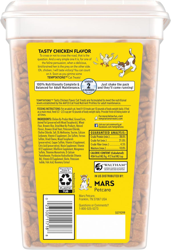 Temptations Cat Classic Crunchy and Soft in Tasty Chicken Flavor 30 oz Tub