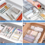 6 Pack Drawer Organizer with Non-Slip Pads for Desk Storage