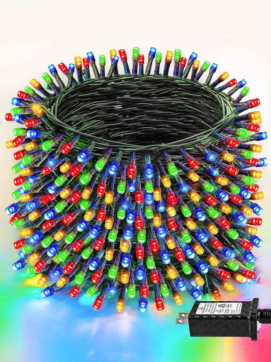 Upgraded 75.8 FT 200 LED Christmas String Lights Outdoor/Indoor, Timer & Memory Function & 8 Modes, Extendable Green Wire Waterproof Fairy String Lights for Xmas Tree Holiday Party Garden (Warm White)