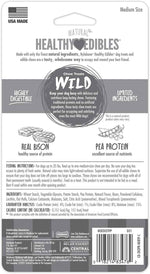 Nylabone Healthy Edibles WILD Natural Longer-Lasting Bison Flavor Bone Chew Treats for Dogs, Medium - Up to 35 lbs (2 Count)