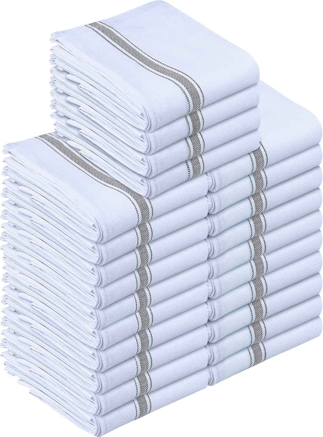 Utopia Towels Blue Dish Towels [12 Pack - 15 x 25 Inches] 100% Ring Spun Cotton Highly Absorbent & Reusable Cleaning Bar, Tea, Kitchen and Dishcloths Set - 200 GSM