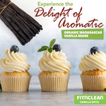 FitNClean Madagascar Vanilla Beans Bulk Fresh Organic Grade A Pods Non-Gmo 5 Long for Baking and Extract