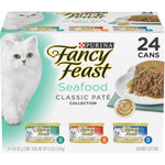 Purina Fancy Feast Seafood Classic Pate Grain Free Wet Cat Food Variety Pack - 24 cans, 3 oz. each