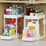 Ukeetap Multi-Purpose Pull-Out Storage Organizers for Bathroom and Kitchen
