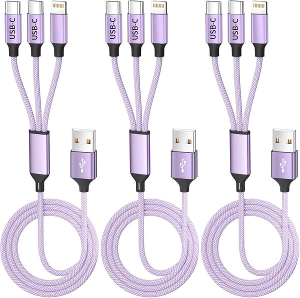 4ft 3 in 1 usb charging cable for multiple devices