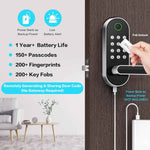 Fingerprint Smart Door Lock with Handle & Keypad – No More Lost Keys, Keyless Entry & Remote Access for Home, Kids, Airbnb & Rental Property, DIY Install, Alexa & Google Compatible