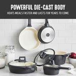 GreenLife 8 Piece Ceramic Nonstick Cookware Set, Induction Suitable Non Toxic PFAS-Free Pots & Pans, Dishwasher Safe, Cooking Set, Stock Pot, Saucepans & Frying Pans, Kitchen Cooking, Graphite
