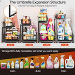ADBIU Under Sink Organizer, 2 Pack 2 Tier Expandable Height Kitchen Bathroom Cabinet Organizers