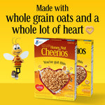 Honey Nut Cheerios heart healthy gluten free cereal, giant size, 27.2 oz, limited edition heart shapes and affirmations