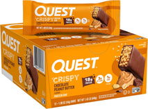 quest nutrition crispy chocolate peanut butter hero protein bars keto friendly 12 count