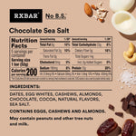 Chocolate Sea Salt RXBAR Protein Bars, 12g Protein, Gluten Free Snacks, 6 Boxes, 30 Bars