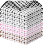 Kitinjoy Cotton 8 Pack Terry Kitchen Dish Cloths, 12 x 12 Inches Super Soft and Absorbent Dish Rags, Quick Drying Dish Towels for Washing Dishes, Mixed Color