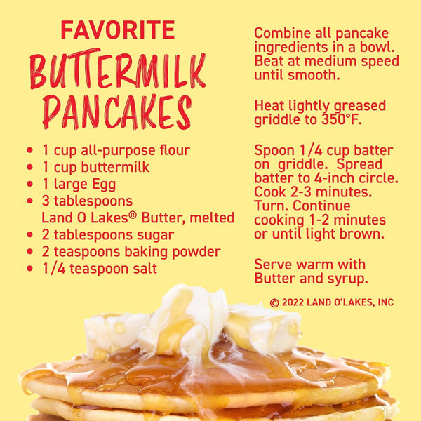 Land O Lakes Salted Butter Half Sticks, Made With Sweet Cream and Salt, 8 Half Butter Sticks, 1 lb Pack