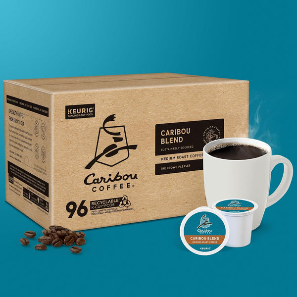 Caribou Coffee Caribou Blend Keurig Single-Serve K-Cup Pod, Medium Roast Coffee, 96 Count