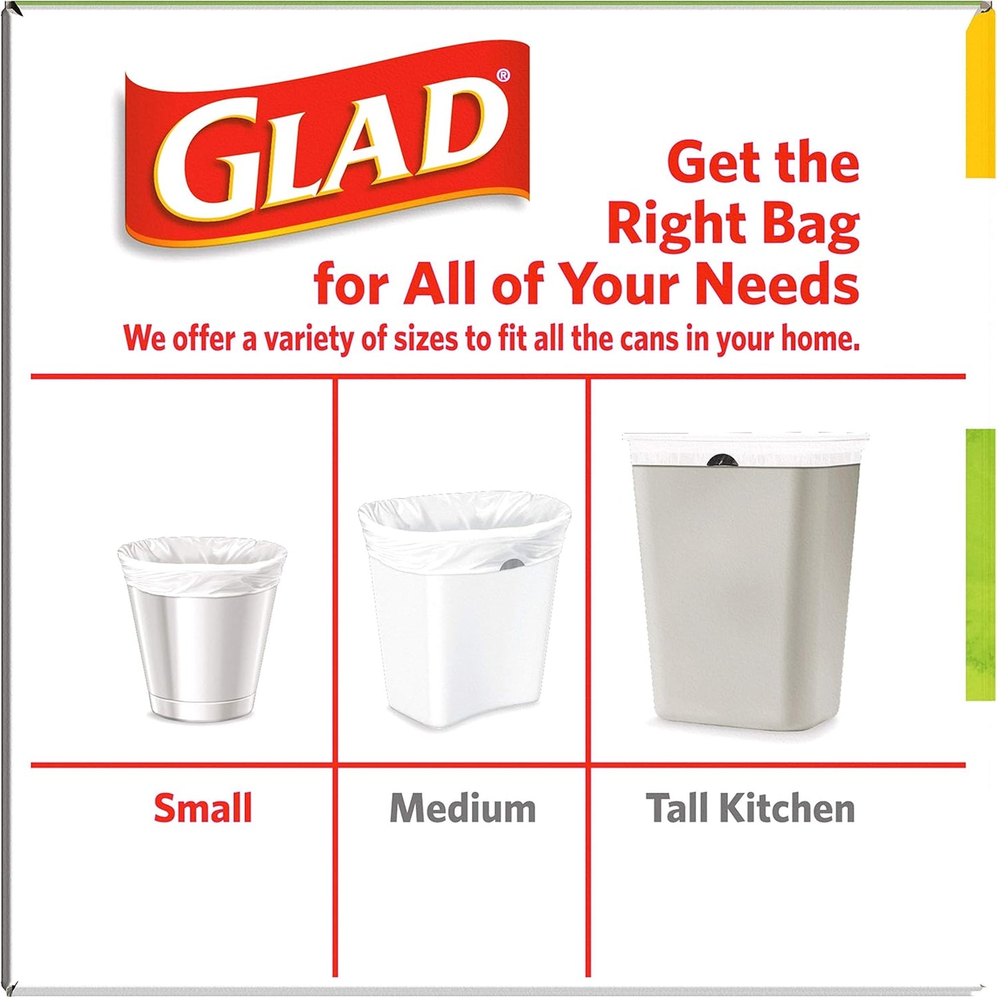 Glad Small Trash Bags 4 Gallon, Febreze Sweet Citron & Lime Garbage Bags, Odor Resistant with Drawstring, 80 Count
