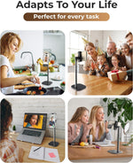 Adjustable Cell Phone Stand for Desk, Phone Stand for Recording, iPhone Holder for Filming