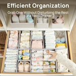 18-pack baby clothes organizer with 3 sizes for closet drawers