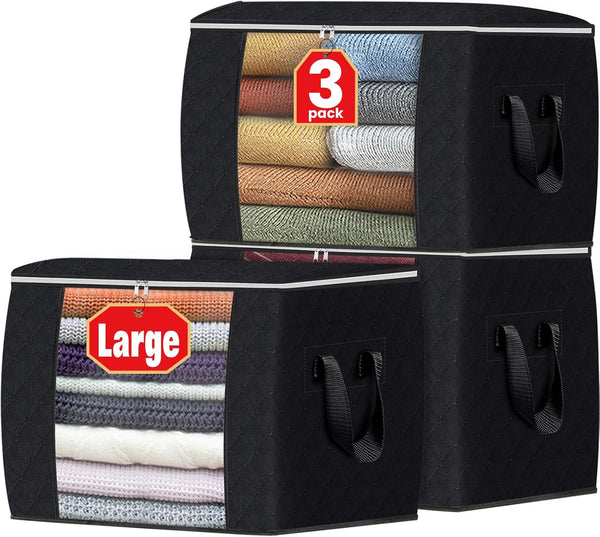 6 pack storage bags for clothes and blanket organization