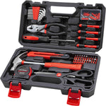 CARTMAN 39 Piece Tool Set General Household Hand Kit with Plastic Toolbox Storage Case Orange