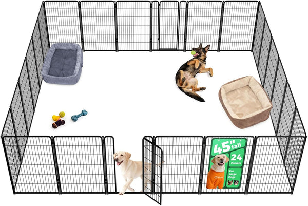 fxw homeplus unleashed 24 inch 6 panels dog pen black patented