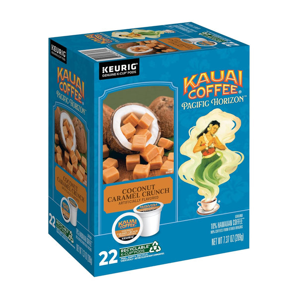 Kauai Coffee K-Cup Pods for Keurig Brewers, Arabica Coffee, Medium Roast, Vanilla Beans with Toasted Macadamia Nuts