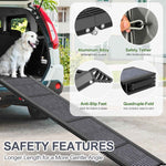 Dog Ramp for Large Dogs, 63" Long & 17" Wide, Non-Slip Rug, Portable, Folding, 250LBS Capacity