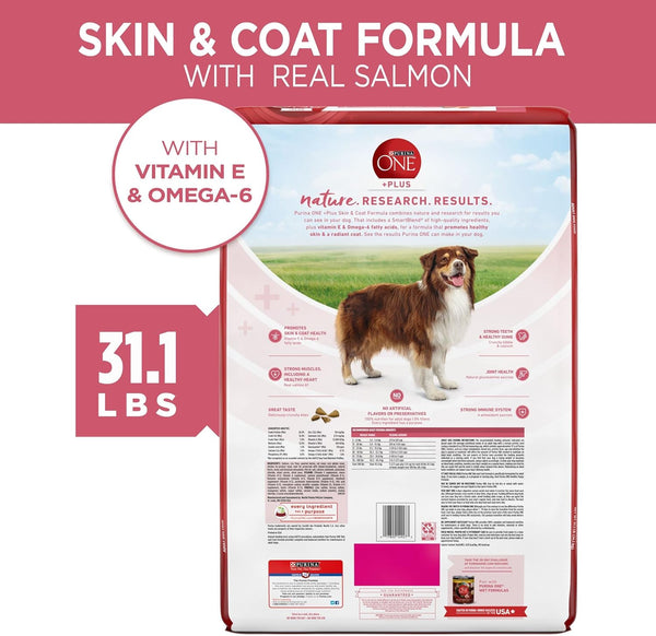purina one natural sensitive stomach dry dog food plus skin & coat formula salmon 31.1 lb bag