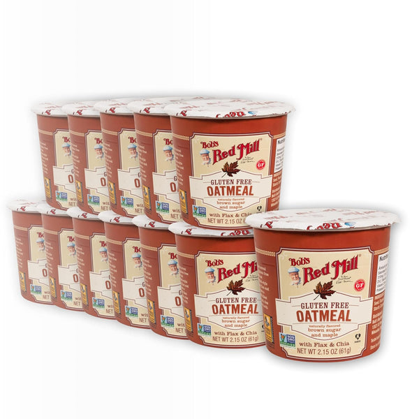 Bob's Red Mill GF Oatmeal Cup, Classic, 1.81 Ounce Cup (Pack of 12), Gluten Free, Non-GMO, Vegan, Whole Grain, Kosher