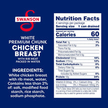 Swanson White Premium Chunk Chicken Breast in Water, 4.5 oz, Pack of 4