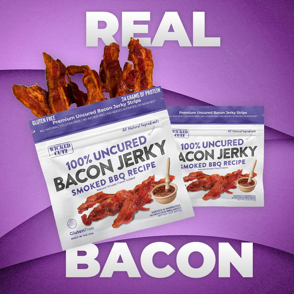 Bacon Jerky Variety Pack with 5 Flavors and Up to 24g Protein Per Bag