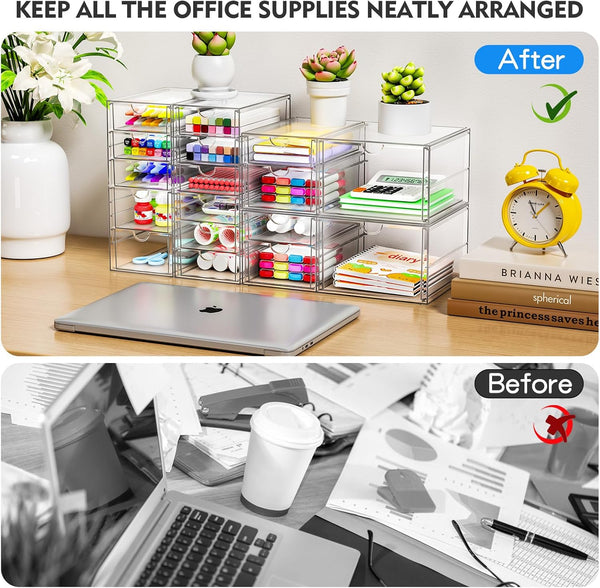 Acrylic Makeup Organizer with 13 Drawers for Storage and Organization