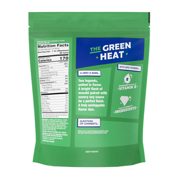 Blue Diamond Wasabi and Soy Sauce Flavored Almonds, 25 Oz Bulk Bag, Pantry Staple, GMO-Free, Kosher Certified