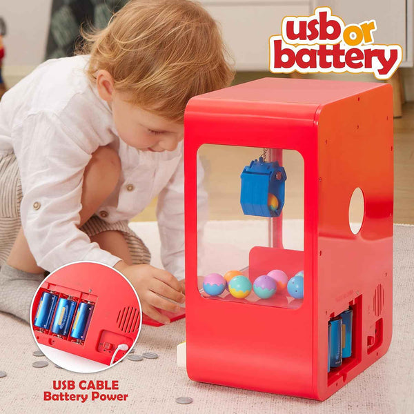JOYIN Claw Machine Arcade Toy with LED Light & Adjustable Sound, Rechargable Dispenser Toys Mini Vending Machine for Kids - Perfect Christmas & Birthday Big Gifts for Kids, Ages 3+