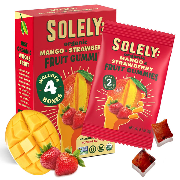 Organic Mango and Guava Whole Fruit Gummies, Non GMO, Vegan, Shelf Stable