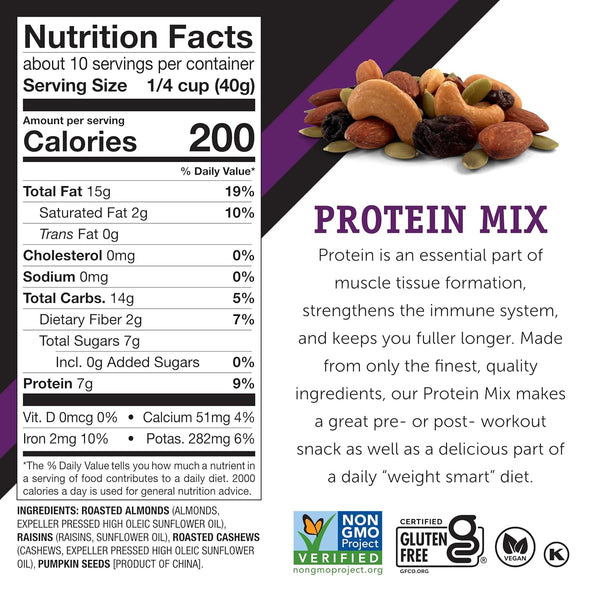 Protein Packed Trail Mix, 14oz, No Added Sugar, Gluten Free, Vegan, Non-GMO