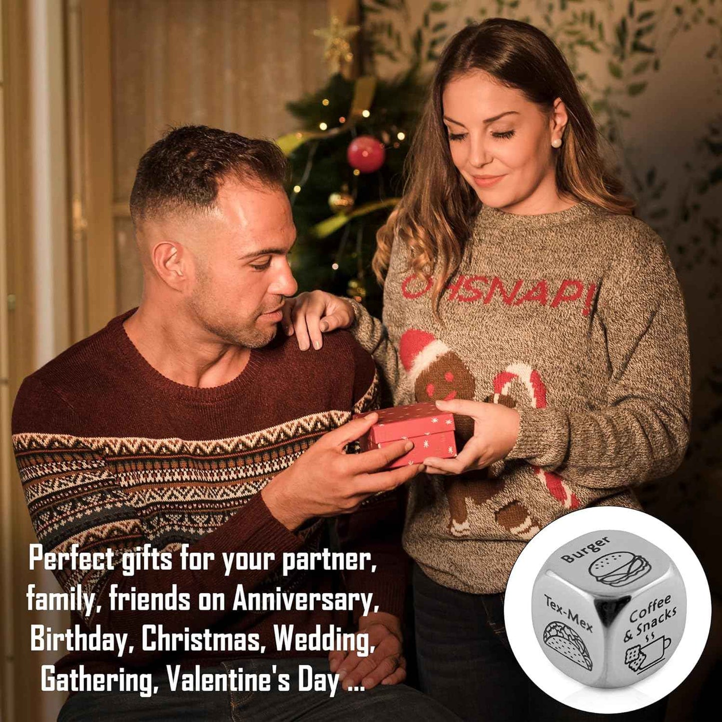 Birthday Anniversary Wedding Gifts for Women Men Him Her, Stainless Steel Food Decider, Couple Boyfriend Girlfriend Date Night Gift for Husband Wife, Christmas Stocking Stuffers White Elephant Ideas