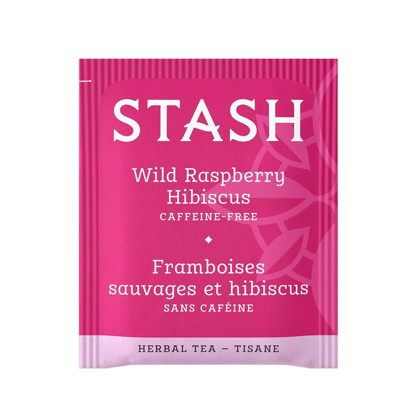 Stash Tea Wild Raspberry Hibiscus Herbal Tea, 100 Tea Bags, Packaging May Vary