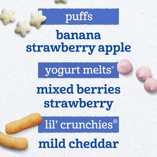 Gerber variety pack of snacks for babies and toddlers