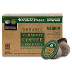 Vermont Coffee Company Organic Medium Roast Single-Serve Compostable Coffee Pods for Keurig
