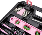 Amazon Basics 142-Piece Household Tool Kit for Home Repair, Hand Tools with Storage Case, 13.39 x 9.25 x 2.95 inch, Pink