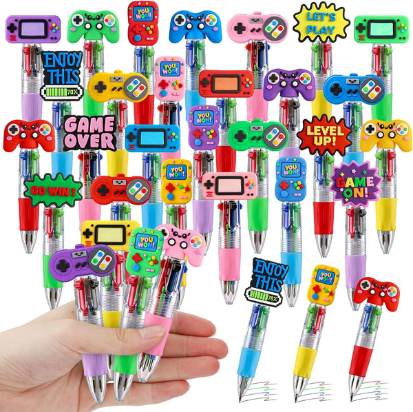 cZWZ 20Pcs Mini Multicolor Pens 4-in-1 Cute Ballpoint Pens for Kids Birthday Party Favors Gifts Teacher Supplies