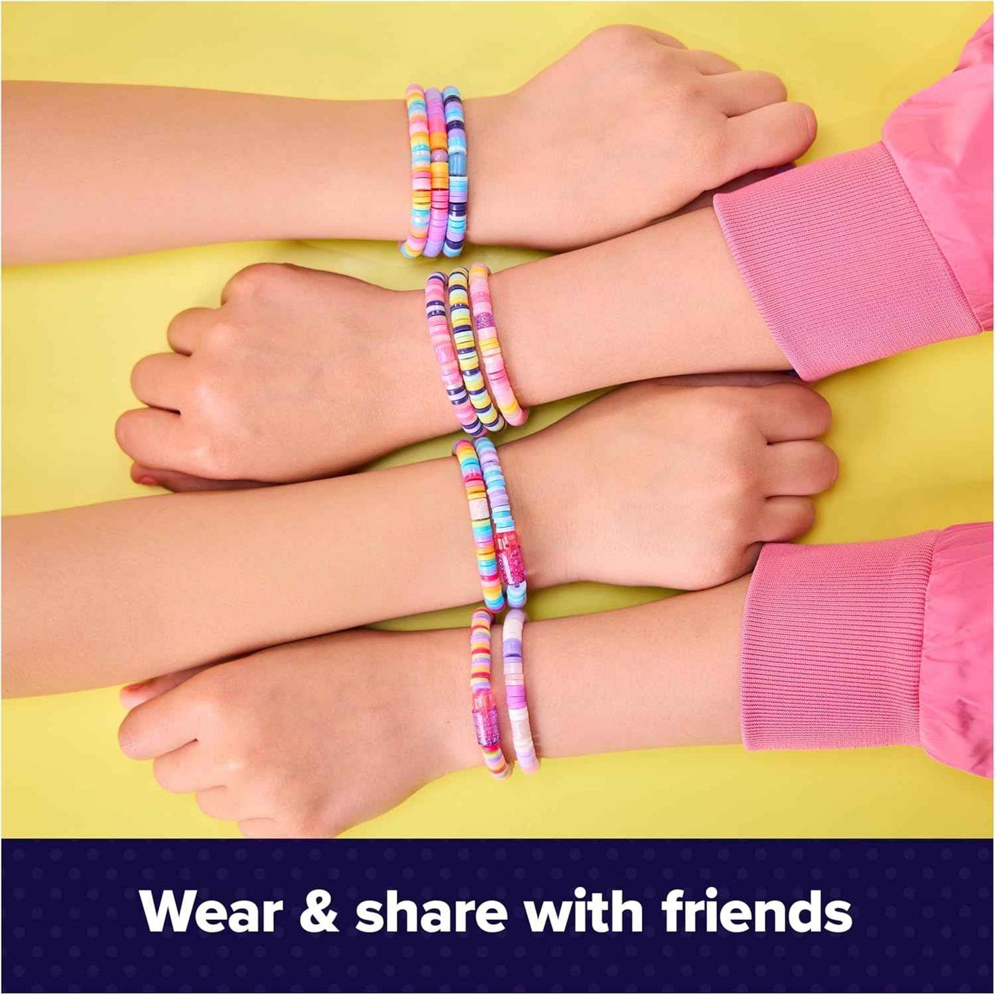 Cool Maker, Stack’d Heishi Studio Bracelet Making Kit with Easy Beading Pen & Over 1200 Beads for Bracelets, Makes 15, Gifts & Stocking Stuffers for Girls Ages 7 and up