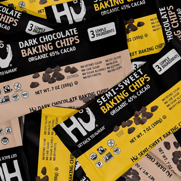 Hu Dark Chocolate Baking Chips, Organic 65% Cacao, 7oz - Unprocessed, Non-GMO, Vegan