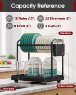 Sakugi 2-Tier Dish Drying Rack for Kitchen Counter Organization