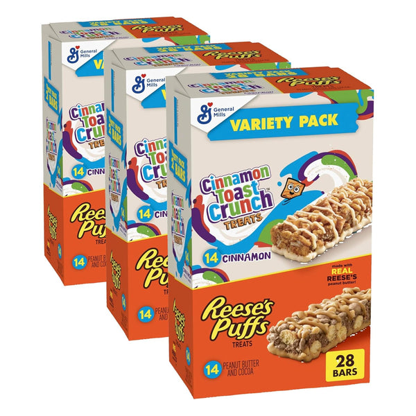 Cinnamon Toast Crunch and REESE'S PUFFS Cereal Bars Value Pack 28 Ct 23.8 oz