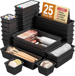 25 PCS Plastic Drawer Organizers Set for Makeup and Desk Drawers